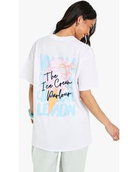 Boohoo - The Ice Cream Parlour Printed Oversized T Shirt - Lyst