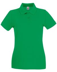 Fruit Of The Loom - Ladies Lady-Fit Premium Short Sleeve Polo Shirt (Kelly) Cotton - Lyst
