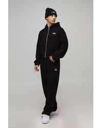 BoohooMAN - Shrunken Fit Hamptons Zip Through Hooded Tracksuit - Lyst