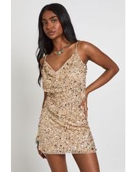 Boohoo - Beaded Sequin Boned Corset Top - Lyst