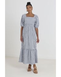 Brave Soul - Pale 'Carly' Seersucker Maxi Dress With Tie Back - Lyst