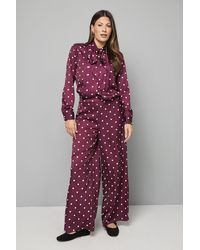 Wallis - Spot Print Wide Leg Trouser - Lyst