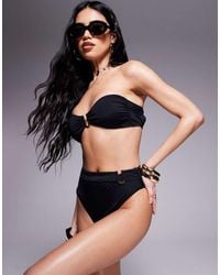 ASOS - Ella High Waist Bikini Bottom With Trim - Lyst