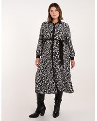 Blue Vanilla - Curve Constrast Belted Midi Shirt Dress - Lyst