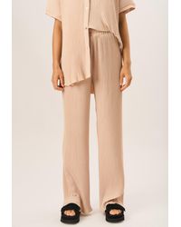 Gini London - Plisse Loungewear Wide Leg Trousers - Lyst