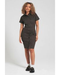 Bench - 'Perse' Cotton Blend Short Sleeve Cargo Dress - Lyst