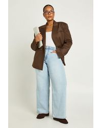 Boohoo - The Plus High Waist Straight Leg Jean - Lyst