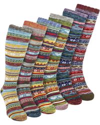 Sock Snob - 6 Pairs Ladies Knee High Nordic Patterns Socks - Lyst