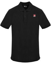 DIESEL - Small Patch Logo Caviar Polo Shirt Cotton - Lyst