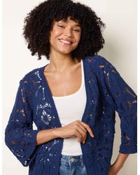 Blue Vanilla - Crochet Tie Front Cardigan - Lyst