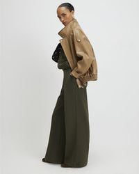 River Island - Wide Leg Trousers Tailored Button Cotton - Lyst