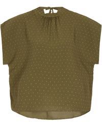 Usha - Grote Maat Blouse Dames Mos Groen - Lyst
