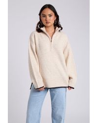 Urban Bliss - Contrast Half Zip Jumper - Lyst