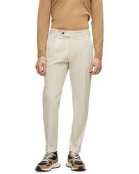 BOSS - Perin Solid Patterned Roll Up Cuff Trousers - Lyst