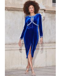 Sosandar - Embellished Cut Out Detail Dress - Lyst