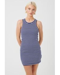 Brave Soul - Striped Ribbed Sleeveless Mini Dress - Lyst