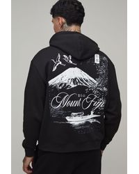 BoohooMAN - Tall Oversized Mount Fuji Graphic Hoodie Cotton - Lyst