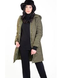 Gini London - Longline Padded Jacket With Hood - Lyst