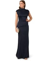 Adrianna Papell - Satin Crepe Midi Dress - Lyst