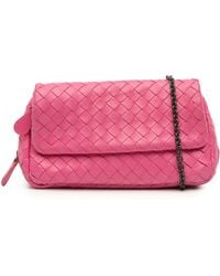 Bottega Veneta - Pre-Owned Mini Nappa Intrecciato Expandable Chain Flap Crossbody - Lyst