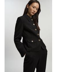 Karen Millen - Textured Compact Stretch Tailored Jacket - Lyst