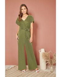 Mela London - Pleated Jumpsuit With V Neck - Lyst
