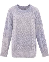 myMo - Jumper Blauw Wol Wit - Lyst