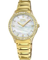 Gevril - Morcote Swiss Diamond Watch, 316L Ss/Ipyg Case, Mop, Ip Bracelet - Lyst