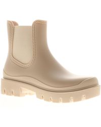 Wynsors - Chunky Ankle Wellies Stamp Slip On Nude - Lyst