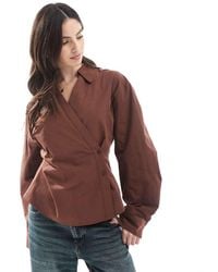 ASOS - Wrap Shirt With Cocoon Sleeve - Lyst
