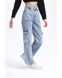 Hiccup - Low Rise Pocket Cargo Jeans - Lyst