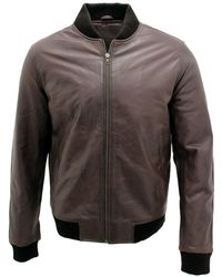 Infinity Leather - Varisty Bomber Jacket - Lyst