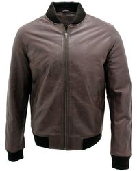 Infinity Leather - Varisty Bomber Jacket - Lyst