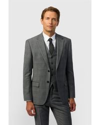Ted Baker - Single Breasted Long Sleeve Two Button Checked Slim Fit Suit Jacket - Lyst