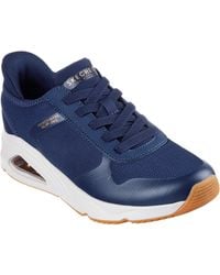 Skechers - Tres-Air Uno Easy Steppers 177116-Nvy Slip On Shoes - Lyst