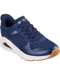 Skechers - Tres-Air Uno Easy Steppers 177116-Nvy Slip On Shoes - Lyst