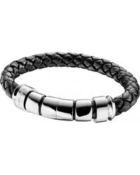 Police - 24691Blb-01-L Throttle Weaving Leather Bracelet - Lyst