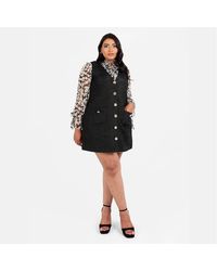 Lovedrobe - V-Neck Mini Pinafore Dress - Lyst