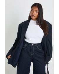 Boohoo - Plus Basic Rib Short Sleeve Longline Fitted Top - Lyst