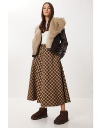 Happiness İstanbul - Pocket Detailed Long Plaid Skirt With Zipper Closure - Lyst