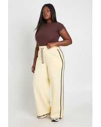 Boohoo - Plus Side Stripe Wide Leg Joggers - Lyst