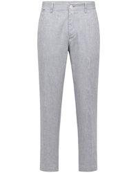 BOSS - Perin Solid Patterned Straight Chinos - Lyst