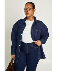 Boohoo - Plus Oversized Denim Shirt - Lyst
