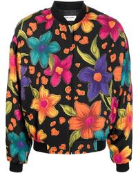 Saint Laurent - Teddy Fleurs Crêpe Jasje - Lyst