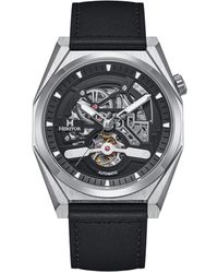 Heritor - Amadeus Semi-Skeleton Leather-Band Watch - Lyst