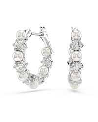 Swarovski - 'Matrix Pearl' Base Metal Drop Earrings - Lyst