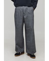 BoohooMAN - Prince Of Wales Plaid Wide Leg Tailored Pants - Lyst