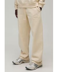 BoohooMAN - Straight Fit Heavyweight Embroidered Jogger - Lyst
