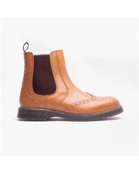 Grafters - M281Bt Leather Brogue Chelsea Boots - Lyst