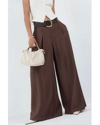 Busem - Hoge Taille Wijde Pantalon Met Plooien - Lyst